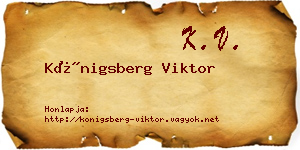 Königsberg Viktor névjegykártya
